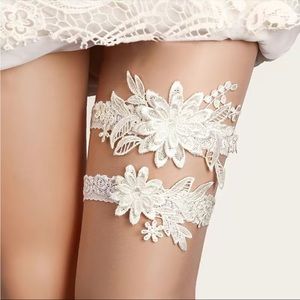 Lace White Bridal Garter Belt